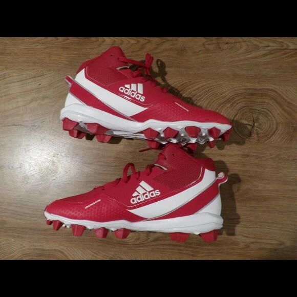 adidas Icon 7 Mid MD Baseball Cleats Red / White S23921 Men's 11.5 - Picture 6 of 7
